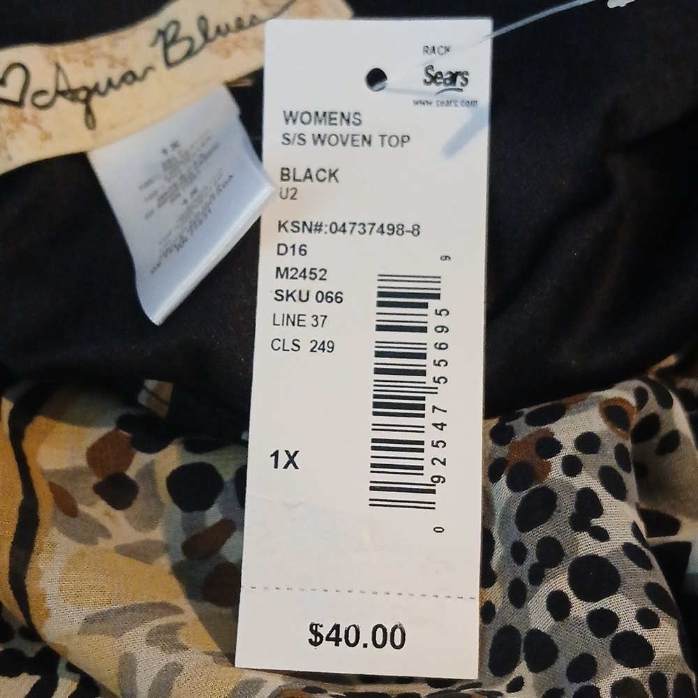Aqua Blue Women Plus Size Relaxed Blouse Size 1X - Picture 4 of 5